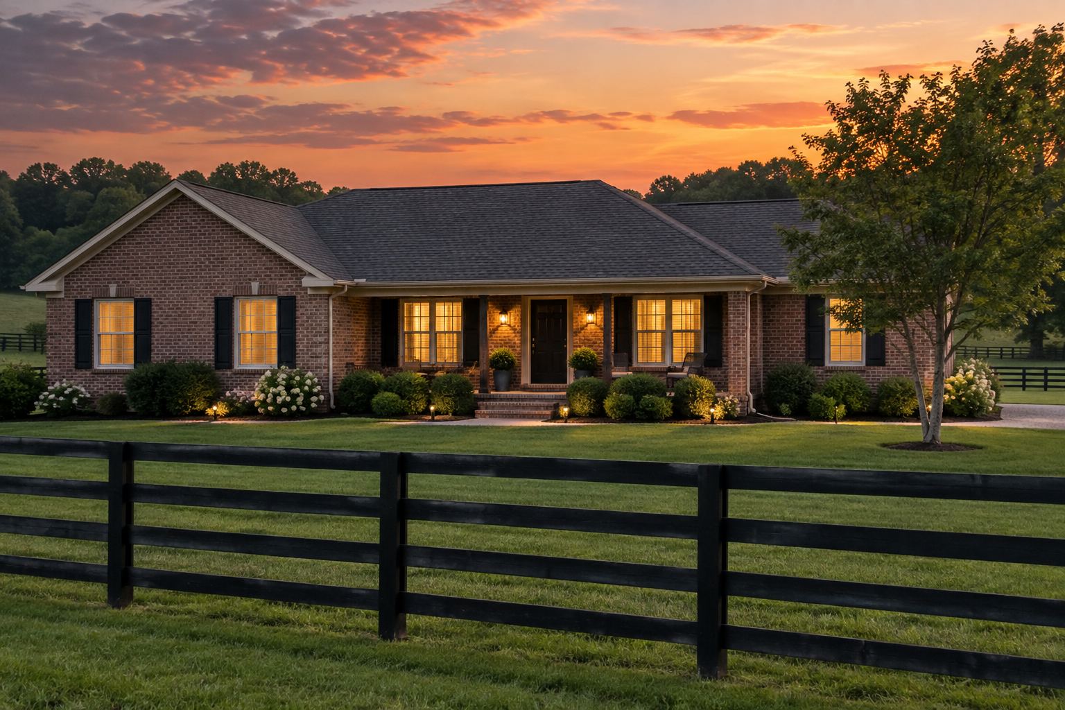 A Richmond home at dusk, illustrative